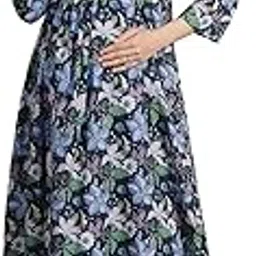 secret wish Printed Floral Cotton Maternity Kurta/Feeding/Nursing/Zipper/Printed/Calf Length-picture-41