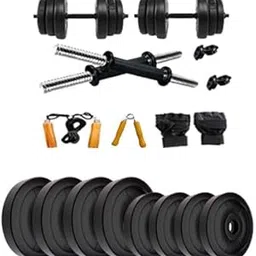 L'AVENIR Fitness 14KG (4 * 2.5kg + 4 * 1kg) PVC Plates + 2 Dumbbell Rods + 1 Pair Leather Gloves + 1 Skipping Rope + 1 Hand Grip - Adjustable Dumbbell Set-picture-58