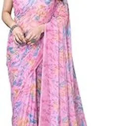 satrani Women'S Chiffon Printed Saree With Unstitched Blouse Piece-picture-44