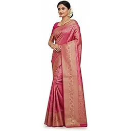 Women's Kanjivaram Soft Silk Saree With Blouse Piece-picture-41