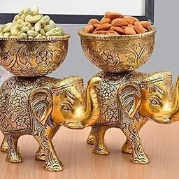 Mla's Decor Elephant Urli Bowl - Ethnic Design for Home Decor, Floating Flowers, Candle Lamps, Temple Room - Traditional Diwali Decoration Gift, 500 Milliliters-image-15