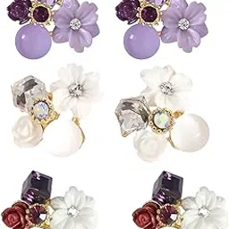 3pairs Stud Earrings For Women Four Leaf Clover Stud Earring For Women Gold Plated Stylish Second Studs Side Earring Upper Ear Piercing Earrings Earrings Trendy Ear Rings For Women-image-67