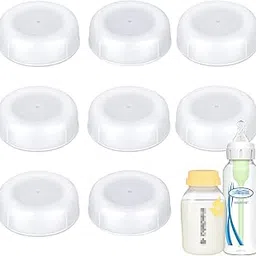 (9-PCs) Travel Bottle Caps Compatible with Dr Brown Narrow Bottles, Storage Caps Replacement for Medela Bottles, Bottle Caps Fit Ameda Evenflo Gerber Lifefactory, Parents Choice Bottles - Model B-image-52