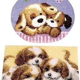 Enakshi® Puppy Latch Hook Kits Pillows Carpet Making Material Package for Beginners|Crafts | Needlecrafts & Yarn | Rug Making | Latch Hooking | Latch Hooking Kits-picture-68