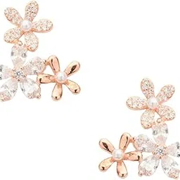 gargi by p.n. gadgil and sons | 925 Sterling Silver | Floral Sparkle Earrings | Gifts for Girlfriend, Women & Girls | With Certificate of Authenticity & Hallmark-picture-26
