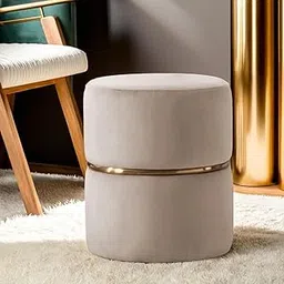Ottoman Stool for Living Room | Pouffes for Sitting Velvet Ottoman | Foot Rest Ottoman stools | Office Stools | Pouf for Living & Bedroom Decor-picture-18