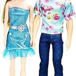 Rk Toys Doll Set Lovely Couple Doll Set with Folding Hands & lags Big for Little Princess/Girls Kids/Baby (Design and Color May Very) (Size 30 cm)-image-3