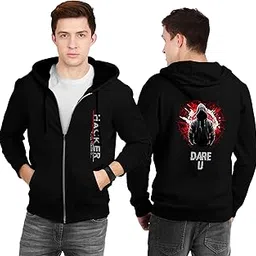 fanideaz Mens Cotton Graphic Printed Zipper Hoodie for Men image 1