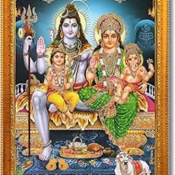 CRAFT QUEST Shiv Parivar Religious Wood Wall Mount Rectangular Photo Frame With Acrylic Glass (Golden, 10 X 13 Inches)-image-13