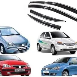 Compatible Chromeline Silverline Door Visor Wind Deflector Tata Indica V-2 Set of 4 Pieces-picture-62