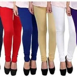 Women's Cotton Leggings, Pack of 6, Multicolour, Slim Fit, Full Length, XL Size-picture-38