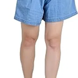 tara lifestyle Solid Women Blue Denim High Waist Shorts-Hot Pant-picture-10