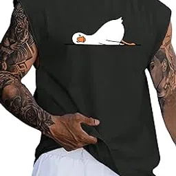 sxv style Men's Classic Black Sleeveless T-Shirt, Crew Neck, Cotton Blend-picture-16