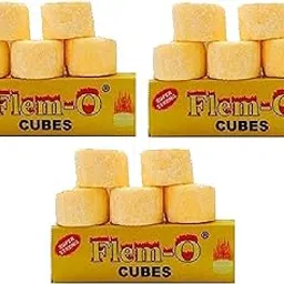 Maverick Flem-O Cubes Dry Fuel for Travel, Outdoor Sports, Camping and Hiking Yellow (15 Nos)-image-0