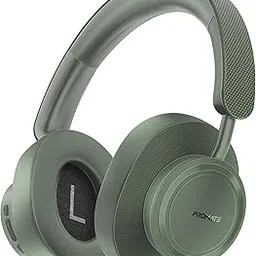 Promate Takt On-Ear Wireless, 12-Hour Playtime, Superior Voice Clarity, Wired and Wireless Modes, Cushioned Earpads, Adjustable Headband, Fabric and Leather Design, Green-picture-26