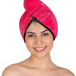 SOFTSPUN Microfiber Hair Cap 1 Pcs 70X25 cm Pink 280 GSM Super Absorbent Quick Dry Hair Turban for Drying All Kinds of Hair Straight or Curly Short or Long Thin or Thick Hair.-picture-17