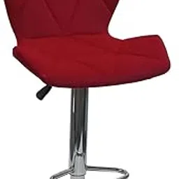 Finch Fox Diamond and Ormond Style Bar Stool with Backrest, Adjustable Gas Lift on Chrome Swivel Base and Footrest for Breakfast Bar, Kitchen, Counter and Home Velvet Red Color-image-5