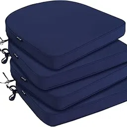 Favoyard Outdoor Chair Cushions 19"x19"x2" Set of 4 Waterproof Seat Cushion for Patio Furniture with 3-Year Fade Resistant Removable Cover Attach Straps Hidden Zipper Round Corner for Yard Garden-picture-14