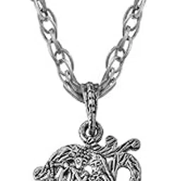 m men style Religious Lord Shri Radha Krushna With Om Silver Zinc And Metal Pendant Necklace SPn20221019-picture-30