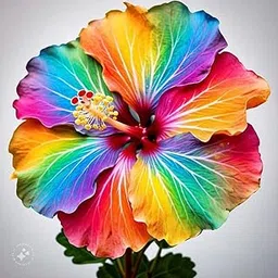 Gim Jack Galaxy Live Rainbow Hibiscus" hybrid - 1 Healthy Live Super Early Flower Plant' With Black Plastic Pot-image-0