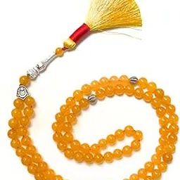 Gemaltic Healing Crystals 100 Beads Tasbih, Natural Gemstone Prayer Beads for Islamic Meditation (Yellow Sapphire)-picture-18