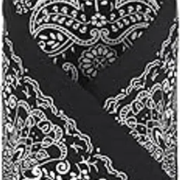 louis philippe Men's Polyester Black Print Formal Pocket Square, Free Size-picture-20