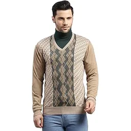 monte carlo Men's Regular Fit Printed V Neck Pull On Closure Full Sleeve Winter Pullover | Warm Woolen Sweater for Men |Comfortable Knitted Winter Wear for Men (Pack of 1)-picture-38