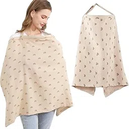 Nursing Cover for Breastfeeding Breastfeeding Cover Muslin Baby Breast Feeding Cover for Mum Infant Stroller Nursing Cover Soft 360掳 Coverage Breathable Lightweight Apron for Privacy Shield (Rainbow)-picture-12
