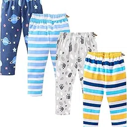 kidbee Baby Soft Cotton Pajama Track Pants Printed for Boys & Baby Girls (Regular Loose Fit) (Pack of 4)-picture-36