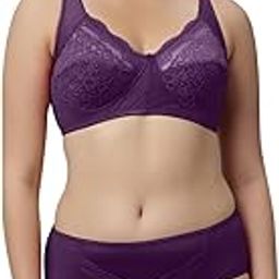 sonari Womens Romantic Nylon Lingerie Set | Non Padded Wire Free Bra with Seamed Lace Edge and Medium Coverage | Soft and Stretchable Full Coverage Nylon Panty with Elegant Lace Detailing - XUV-picture-4