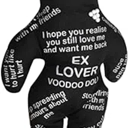 Black Voodoo Doll, Unique Stress Relief Doll for Adults, 20cm High Stress-Relieving Toys, Holiday and Birthday Gift Giving, Novel and Interesting Gift Choices(Black)-picture-24