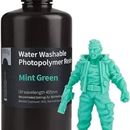 ELEGOO Water Washable 3D Printer Resin, 405nm UV Curing Photopolymer Resina for Mars Saturn Jupiter MSLA DLP LCD Impresora with Low Odor, 1000Gram Mint Green-picture-24