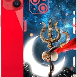AtOdds Mobile Skin Sticker Wrap | Compatible for iPhone 14 | Scratchproof Matte Finish | Full Coverage for All Sides & Camera Protection (Bholenath)-picture-27