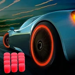 Lmn Store Car Bike Wheel Tire Rim Air Valve Cap Radium AirTyre Cover Glow Radium Light Neon(red) (4)-picture-15