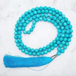 Ani Divine Turquoise Firoza Jaap Rosary Mala with 108 Knotted Beads 5 MM Beads for Mantra Chanting, Reiki, Good Luck, Puja-picture-25