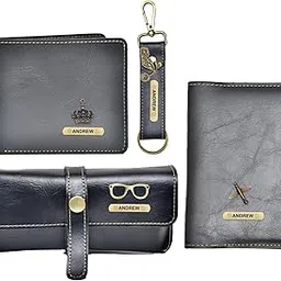 Customized Leather Wallet Gift Set for Men | Personalized Birthday Gift Set for Men, Husband, Father & Friends | Anniversary Gift for Husband | Customized Gift Hamper for Men (Black)-image-8