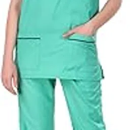 Matram Unisex Doctors, Nurses, Receptionists, and Corporate Staff Scrub Suit (Sea Green, X-Small) image 1