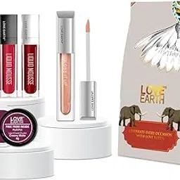 Love Earth Lip & Cheek Tint Combo – 3-in-1 Reds Set of 3 | Lip Gloss, Mousse Lipstick & Tint | Long-Lasting, Natural Finish, Travel-Friendly Makeup Gift Set for Women & Girls-picture-38
