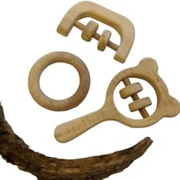 Neemtoys® Most Loved Neem Rattles & Teethers - Mickey Head, C Shape & Ring, Premium Craftsmanship-picture-61