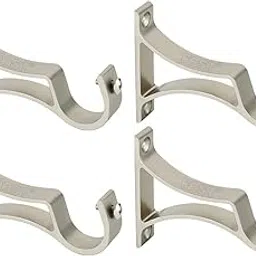 FAST AS04 Hard Guaranteed Colour Anodized Heavy Duty Curtain Rod Bracket/Support/Clamp for Window Curtains Rods Accessories 4pcs (Silver)-picture-15