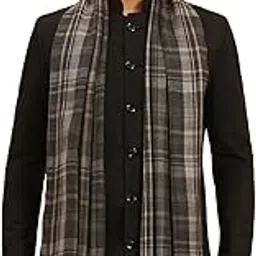 Men Scottish Check 100% Pure Wool Checkered Stole, Shawl and Wrap, Sustainable and Natural Fabric, Heritage Kashmiri Pashmina Small SIZE, Shawl for Men (Size: 28X80 Inches)-image-92