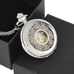 3NH® 2549 Classic Silver Engraved Case Men Mechine Pocket Watch Chain Box Best Gift-image-54