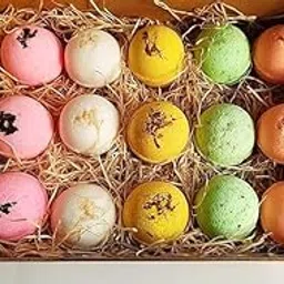 Bath Bomb - spa set for women _ Rose, calendula, Oats, Green tea, Pink salt |Refreshing hot water bath hydrating moisturizing enchanting Fizzy Aromatic Bath Bomb ( 75 g) each - 15 pieces Perfect Hamper for Women Men (Pack of 1)-image-4