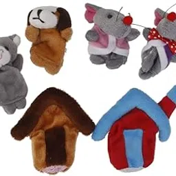 FABLOFT Set of 6pcs Finger Puppets - The Country Mouse and The City Mouse 1970-Now Puppets | Preschool Toys & Pretend Play |Toys & Hobbies-picture-22