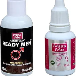 Miss Me Ayurvedic Ready Men (60ml) + Miss Me Ready Girl Drop (10ml) | Herbal Couple Combo for Wellness, Energy & Vitality | 100% Ayurvedic, No Side Effects-picture-27