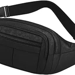 Zerrish Premium Black Waist Bag for Men | Multi-Pocket Fanny Pack with Adjustable Strap | Travel Belt Bag for Outdoor, Gym, Running & Daily Use | Stylish Unisex Crossbody Wasit Bag-picture-50