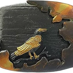 belts.com Italian Artisan Crafted Belt Buckle - Steampunk Clockwork Crow (Silver)-picture-21
