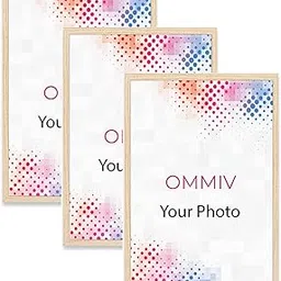 OMMIV A4 Size Certificate, Document Photo frames Set Of 3 For Home Decoration, Living Room, Office Decoration (3, Natural) image 1