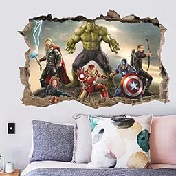 Gadgets Wrap Cartoon Movie Avengers Wall Sticker for Kids Rooms Bedroom Wall Decals Living Room Decoration-picture-14