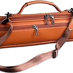 Trave Flute Case Exterior Pocket Wear Resistant Handheld with Shoulder Strap brown-picture-63